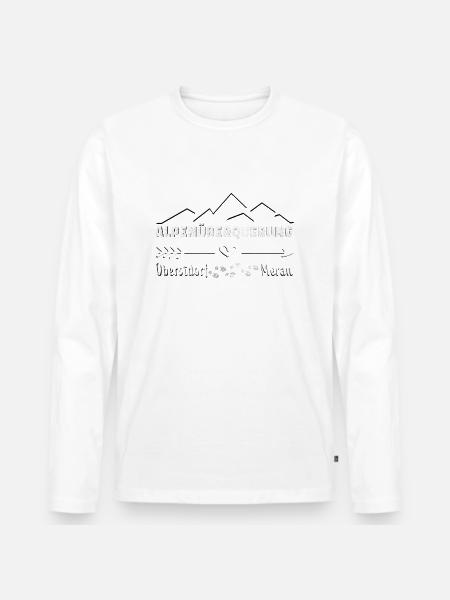 Alpenüberquerung E5 Oberstdorf Meran - Männer Premium Bio Langarmshirt - Weiß