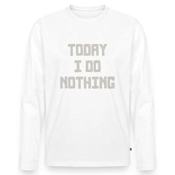 TODAY - Männer Premium Bio Langarmshirt - Weiß - Vorne - Nico (187cm)