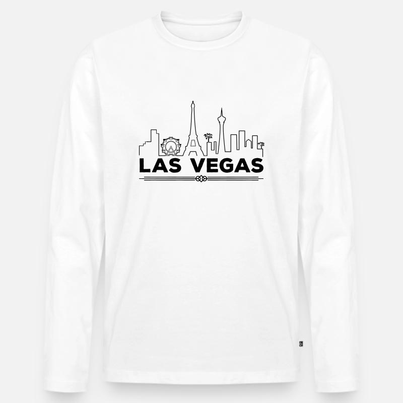 las vegas silhouette - Männer Premium Bio Langarmshirt - Weiß