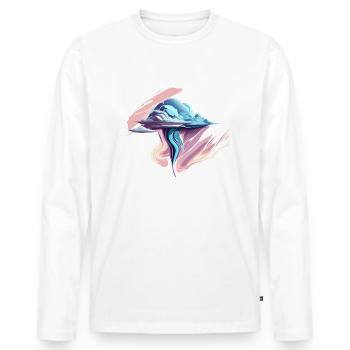 Chrom Wolken - Männer Premium Bio Langarmshirt - Weiß - Vorne - Nico (187cm)