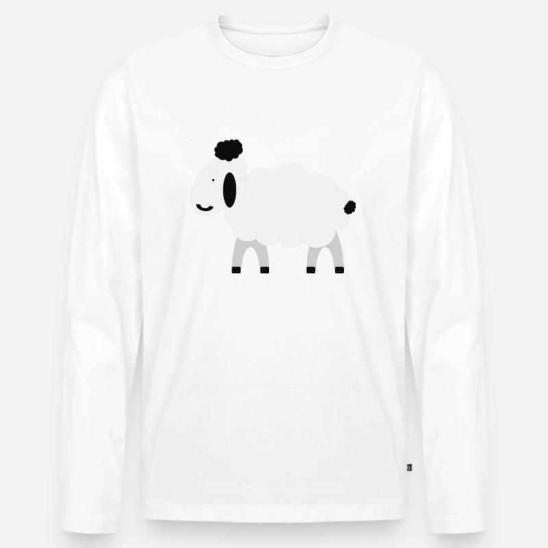 Deichschaf - Männer Premium Bio Langarmshirt - Weiß