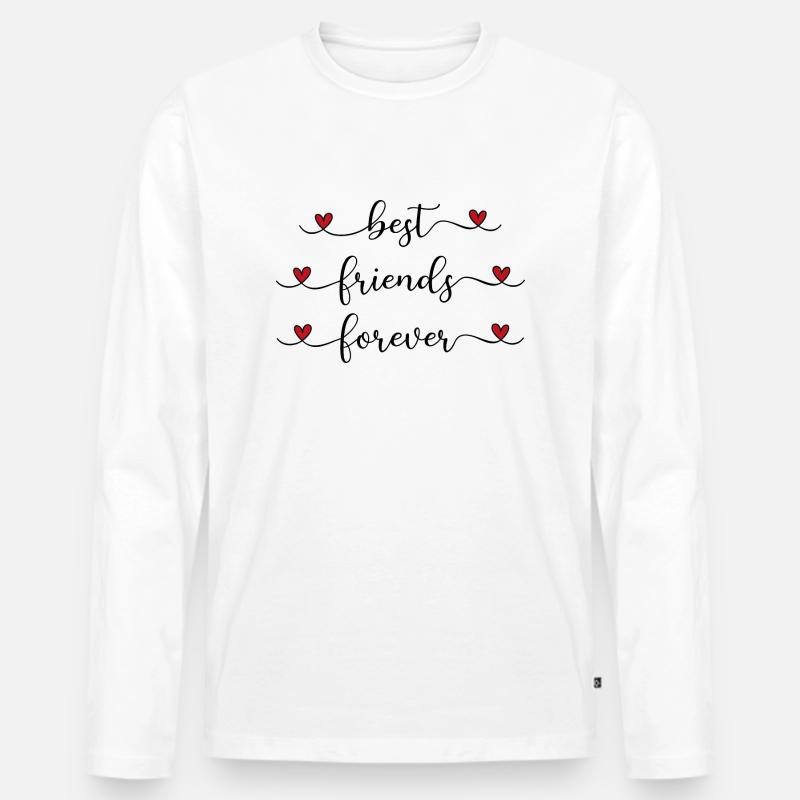Beste Freunde - Männer Premium Bio Langarmshirt - Weiß