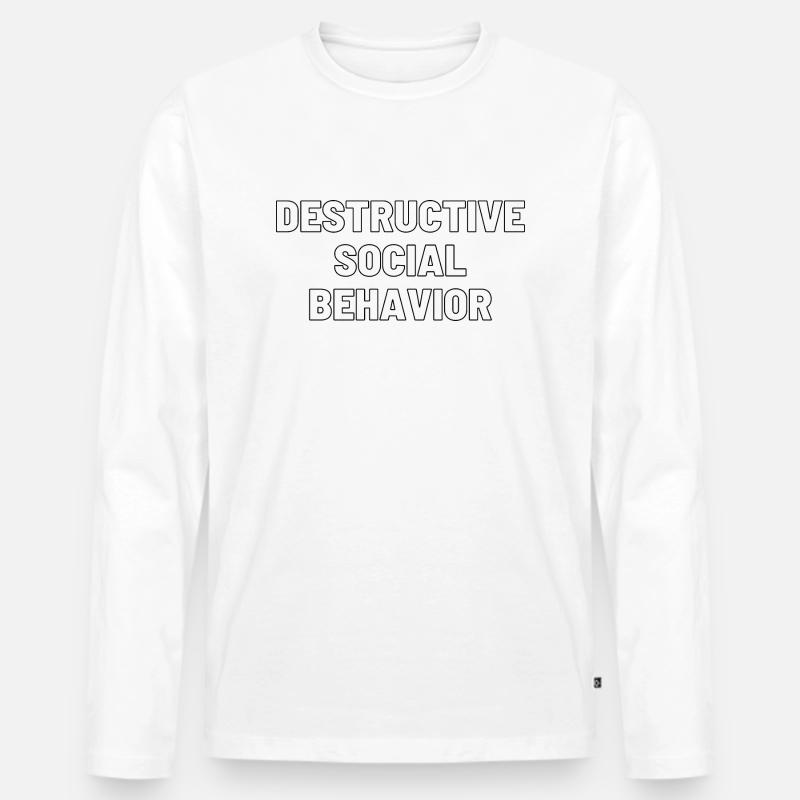 DESTRUCTIVE SOCIAL BEHAVIOR - Männer Premium Bio Langarmshirt - Weiß