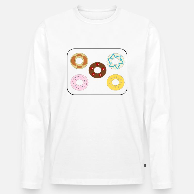 Donuts divers - Männer Premium Bio Langarmshirt - Weiß