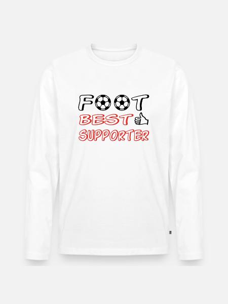 Foot best supporter - Men's Premium Organic Long Sleeve Shirt - white