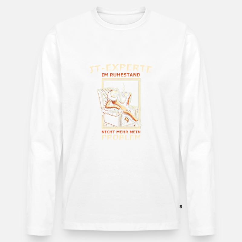 IT Experte im Ruhestand nicht mehr mein Problem - Männer Premium Bio Langarmshirt - Weiß