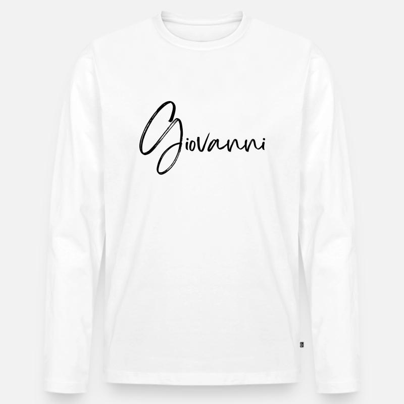 Giovanni - Männer Premium Bio Langarmshirt - Weiß