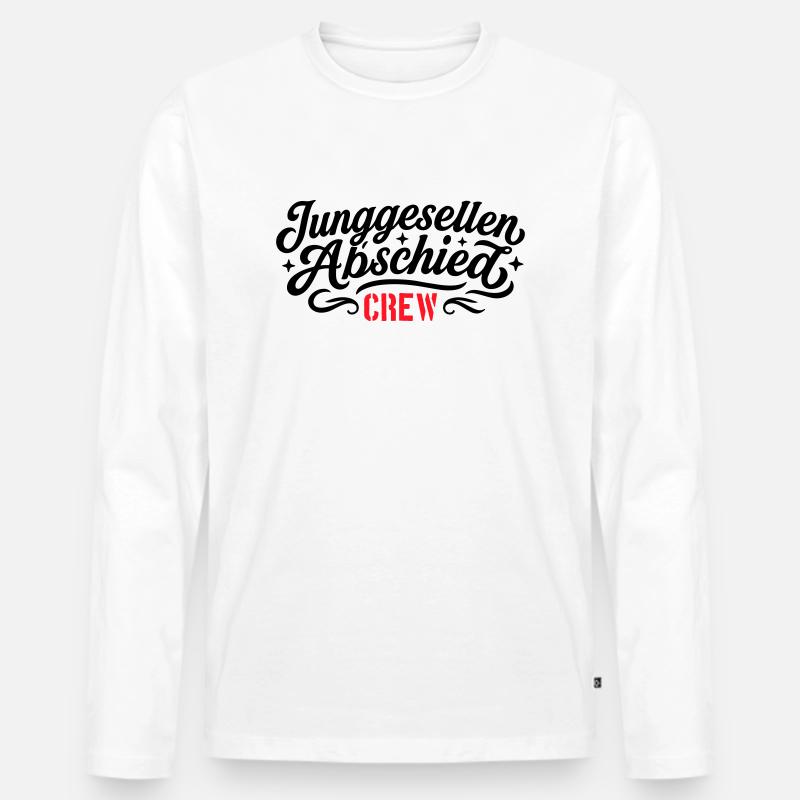 Junggesellen Abschied Crew - Männer Premium Bio Langarmshirt - Weiß