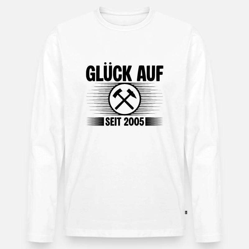 Glueck auf seit 2005 - Männer Premium Bio Langarmshirt - Weiß