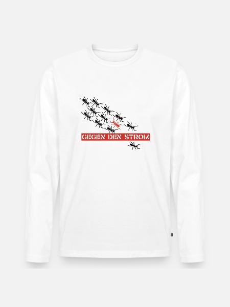 Ants - Männer Premium Bio Langarmshirt - Weiß