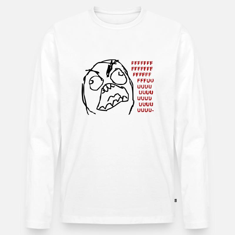 FFFFFFUUUUUUU - Männer Premium Bio Langarmshirt - Weiß