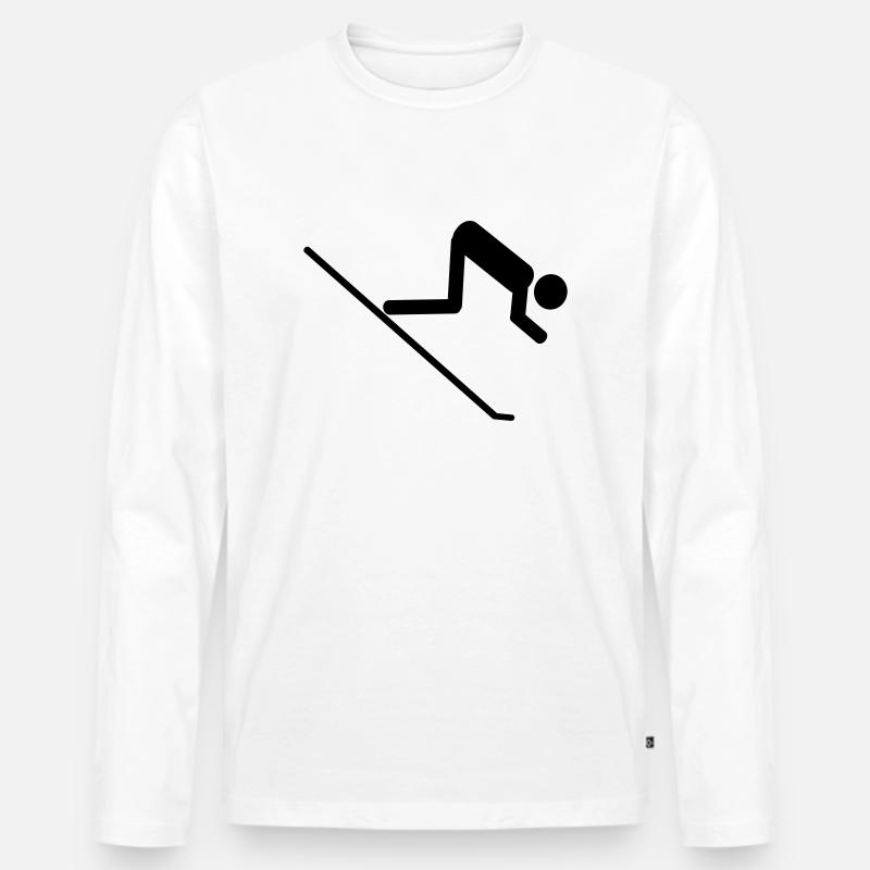 ski - Männer Premium Bio Langarmshirt - Weiß