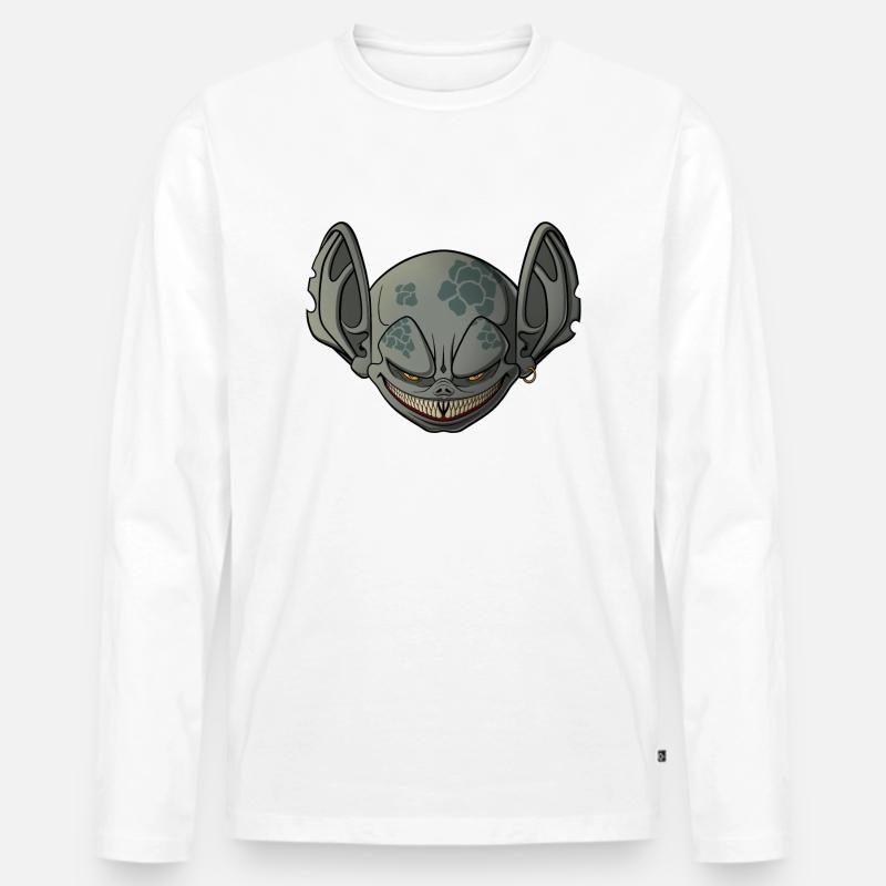 Gremlin - Männer Premium Bio Langarmshirt - Weiß