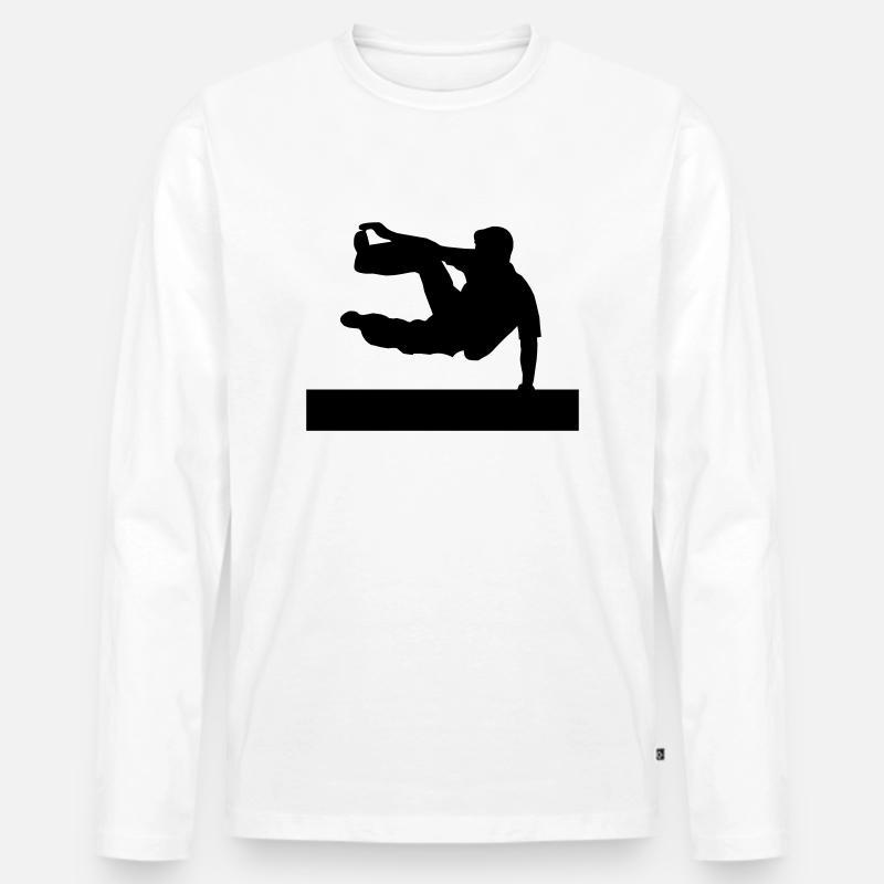 Le Parkour - Männer Premium Bio Langarmshirt - Weiß