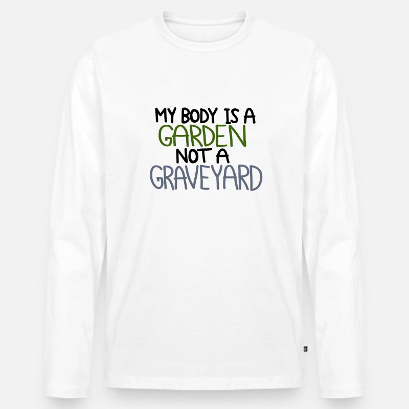 Vegan Körper - Männer Premium Bio Langarmshirt - Weiß