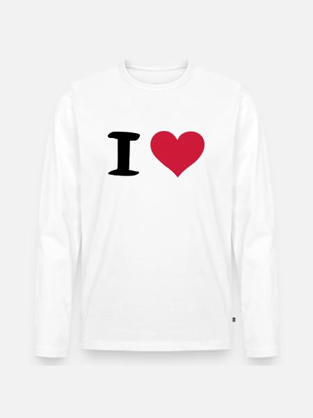 i heart - Männer Premium Bio Langarmshirt - Weiß
