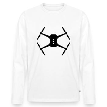 Drone pilote quadricoptère - T-shirt manches longues Premium bio Homme - blanc - Devant - Nico (187cm)