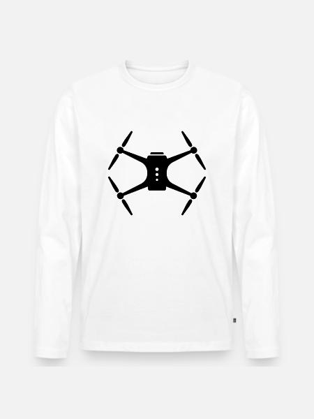 Drone quadrocopter pilot - Men's Premium Organic Long Sleeve Shirt - white