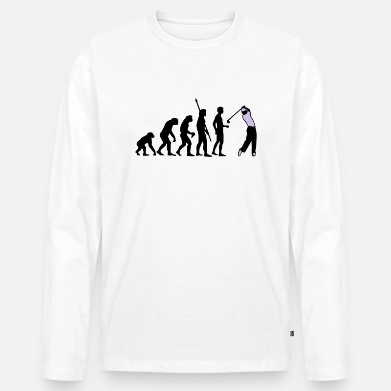 evolution_golf_b_2c - Männer Premium Bio Langarmshirt - Weiß