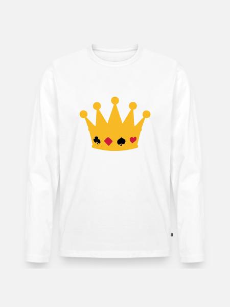 couronne poker crown - Men's Premium Organic Long Sleeve Shirt - white