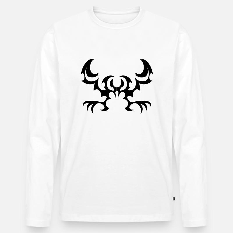 Fledermaus - Männer Premium Bio Langarmshirt - Weiß