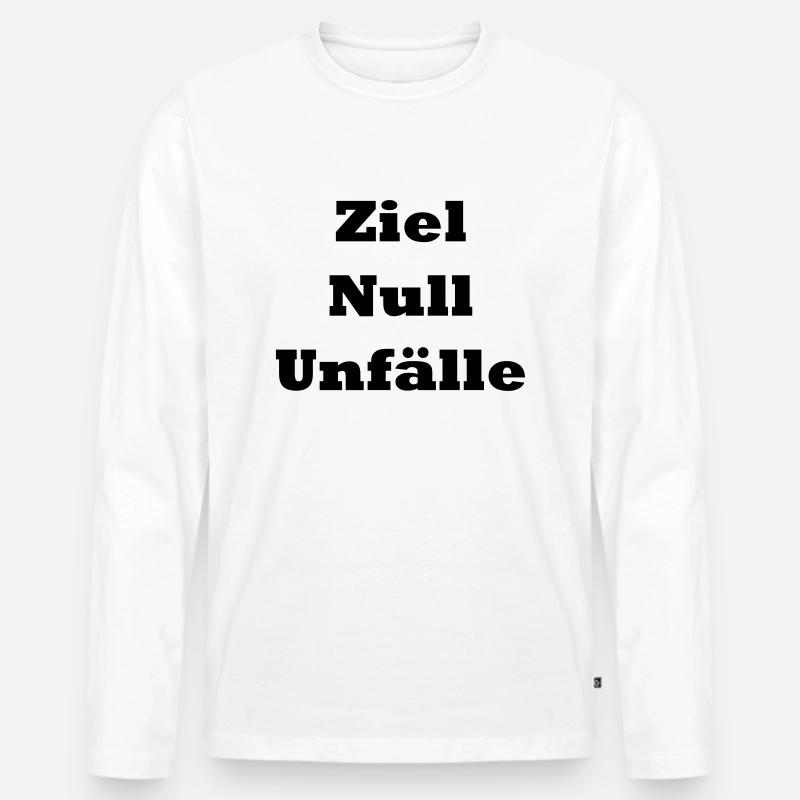 Ziel Null Unfälle (schwarz) - Männer Premium Bio Langarmshirt - Weiß