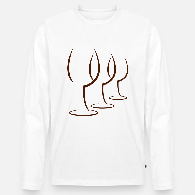 Weinglas - Männer Premium Bio Langarmshirt - Weiß