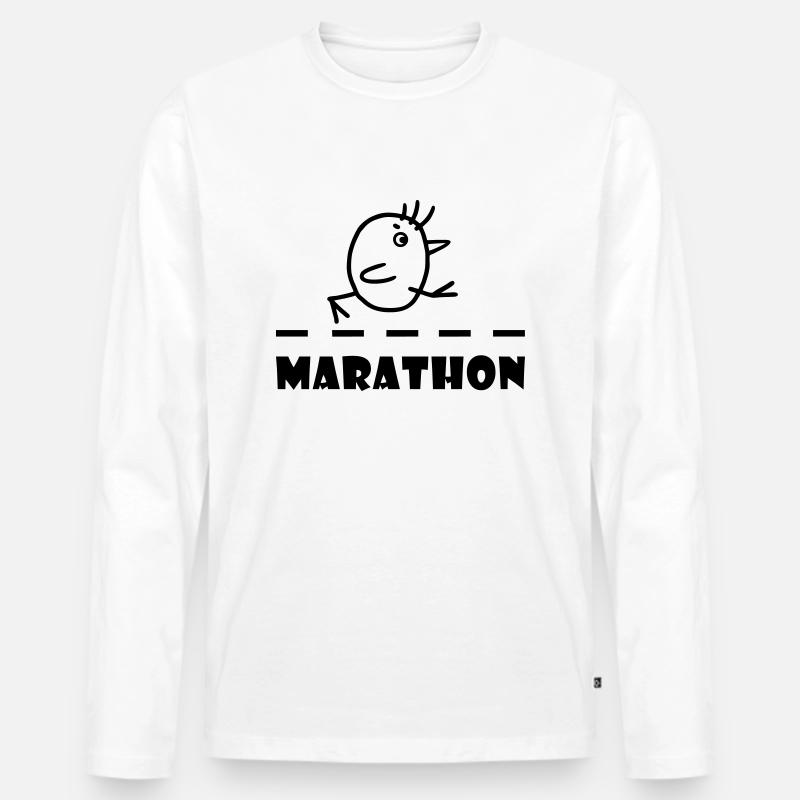 Marathon - Männer Premium Bio Langarmshirt - Weiß
