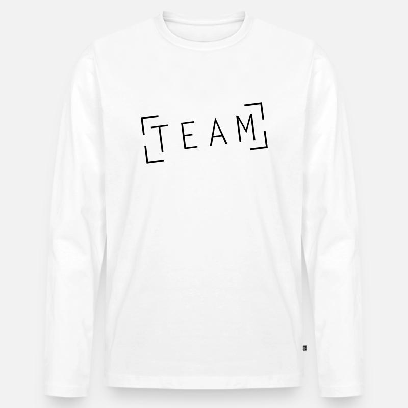 Team Stamp - Männer Premium Bio Langarmshirt - Weiß