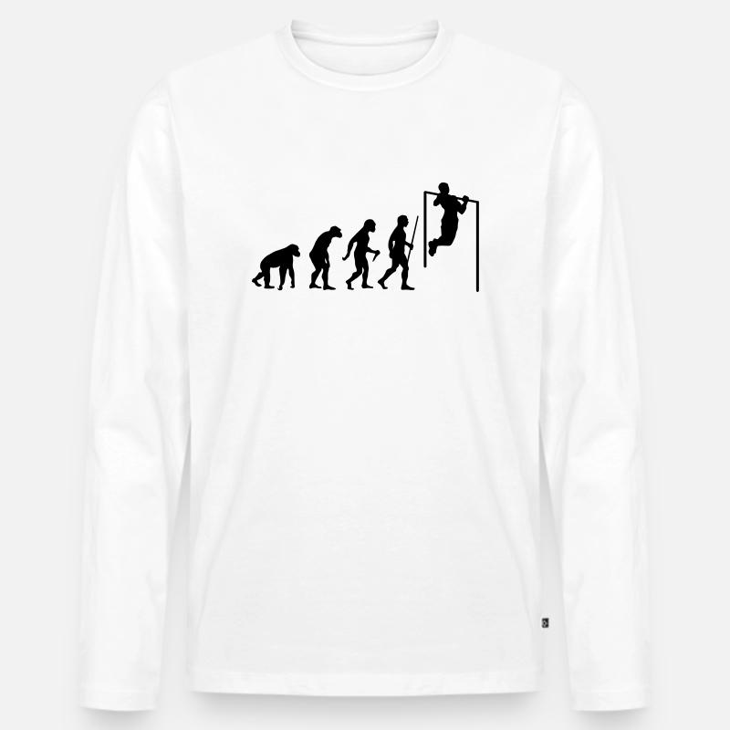 Evolution Pull Up - T-shirt manches longues Premium bio Homme - blanc