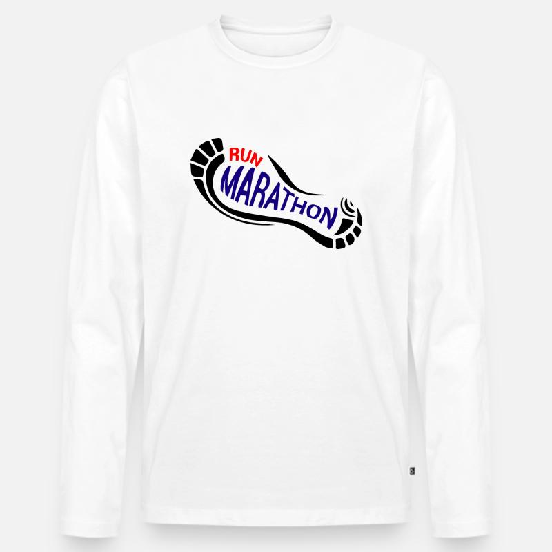 Marathon - Männer Premium Bio Langarmshirt - Weiß