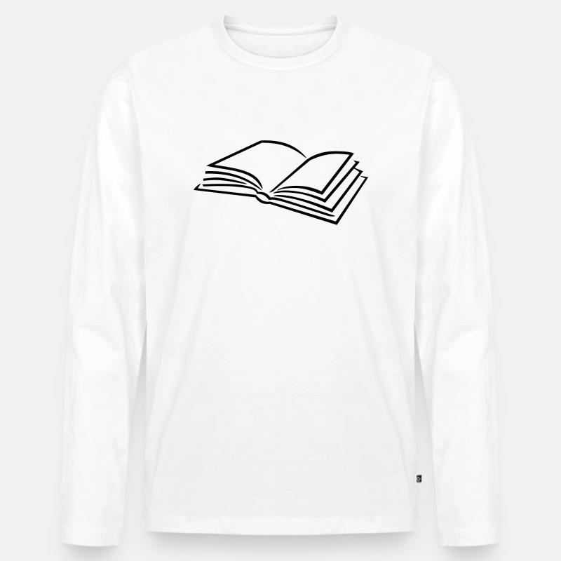 Buch - Männer Premium Bio Langarmshirt - Weiß