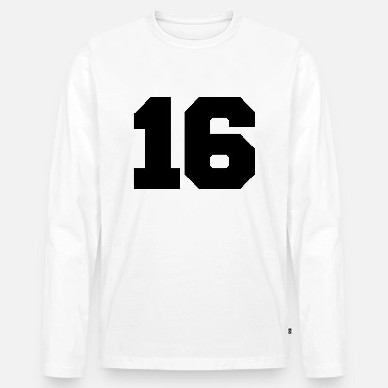 16 - Männer Premium Bio Langarmshirt - Weiß