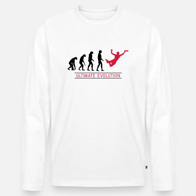 Ultimate Frisbee Evolution - Männer Premium Bio Langarmshirt - Weiß