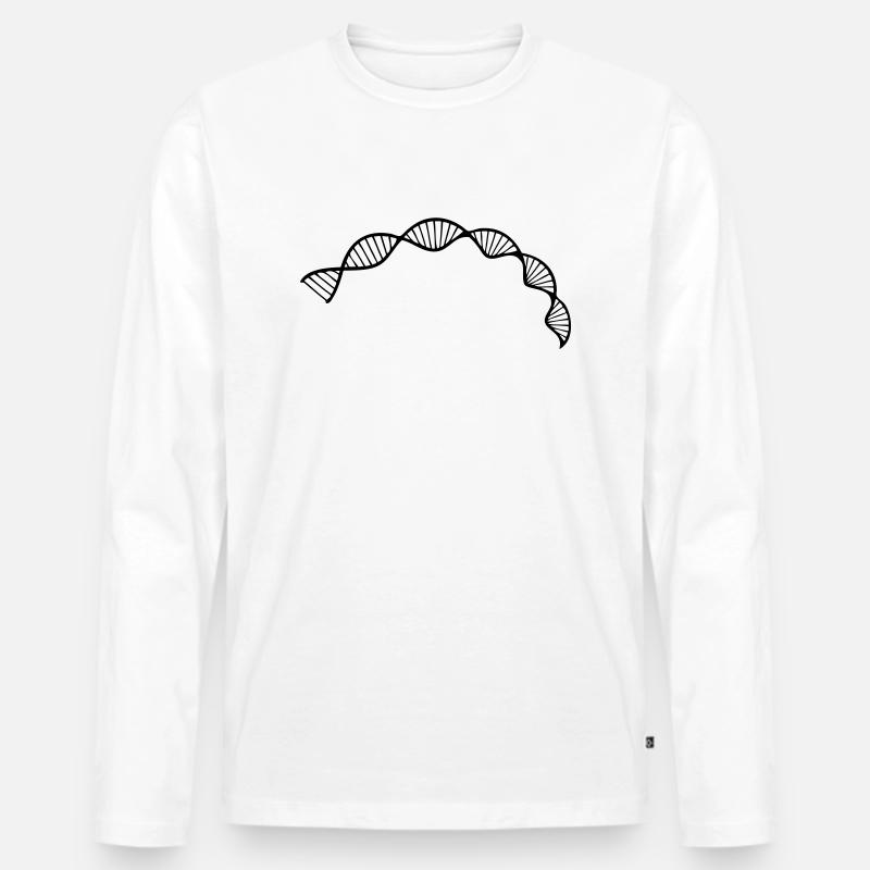 Zellsequenz der DNA-Doppelhelixstruktur - Männer Premium Bio Langarmshirt - Weiß