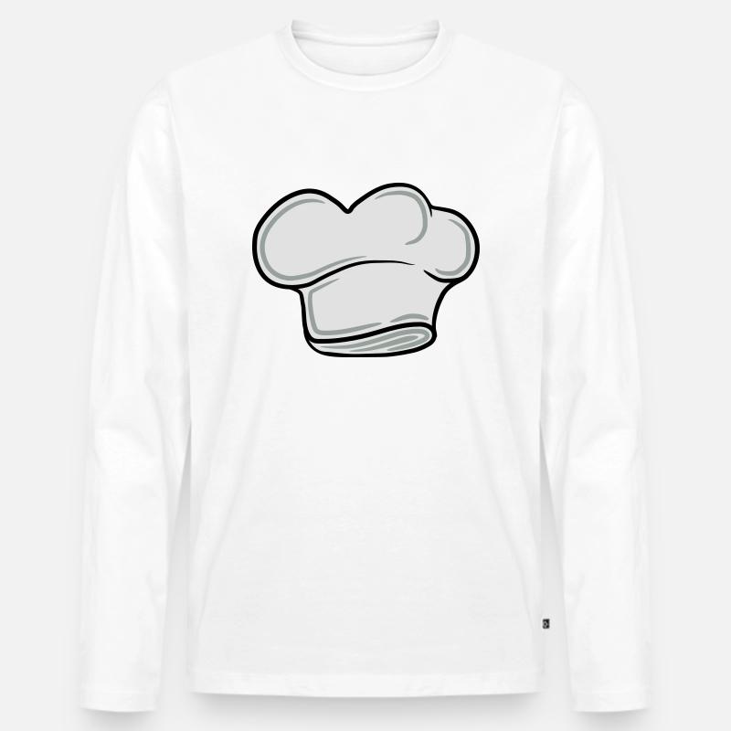 Chefkoch Lustig Smiley Mustache Bart - Männer Premium Bio Langarmshirt - Weiß