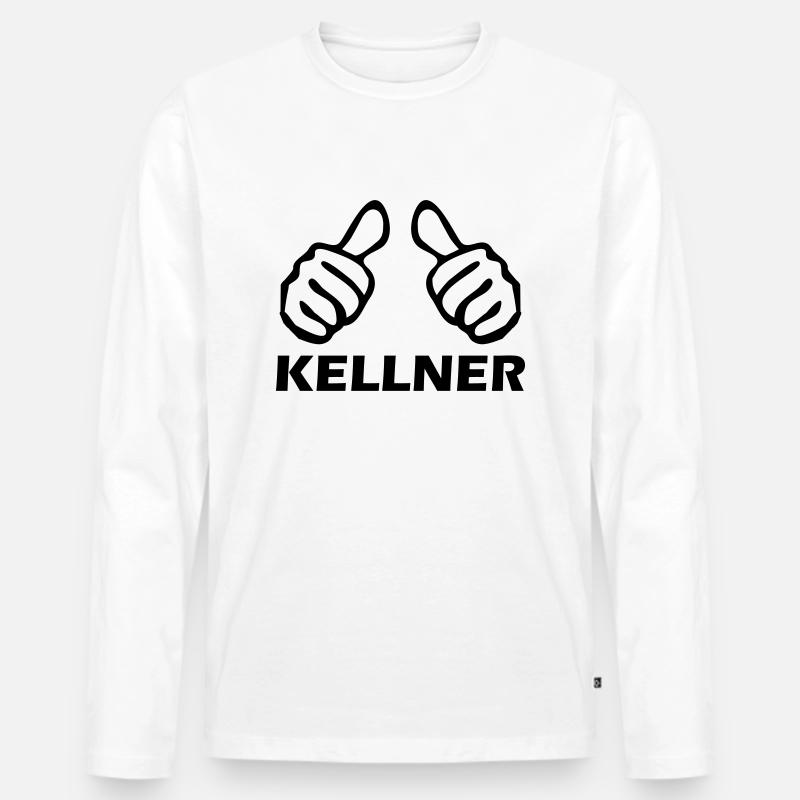 kellner - Männer Premium Bio Langarmshirt - Weiß