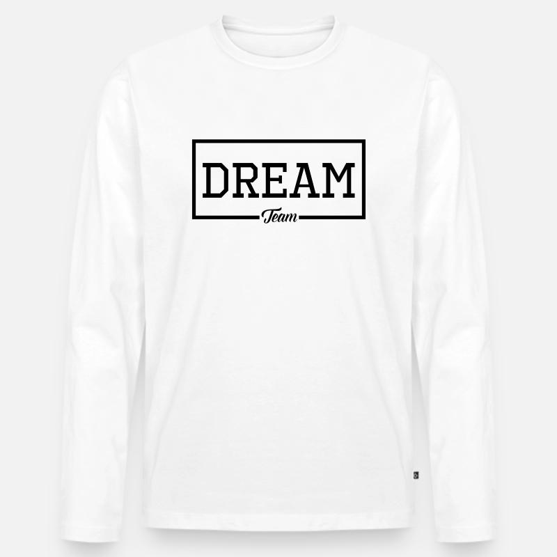 Dream Team - Männer Premium Bio Langarmshirt - Weiß