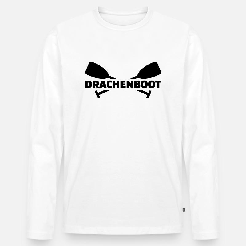 Drachenboot - Männer Premium Bio Langarmshirt - Weiß