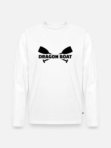 Drachenboot - Männer Premium Bio Langarmshirt - Weiß