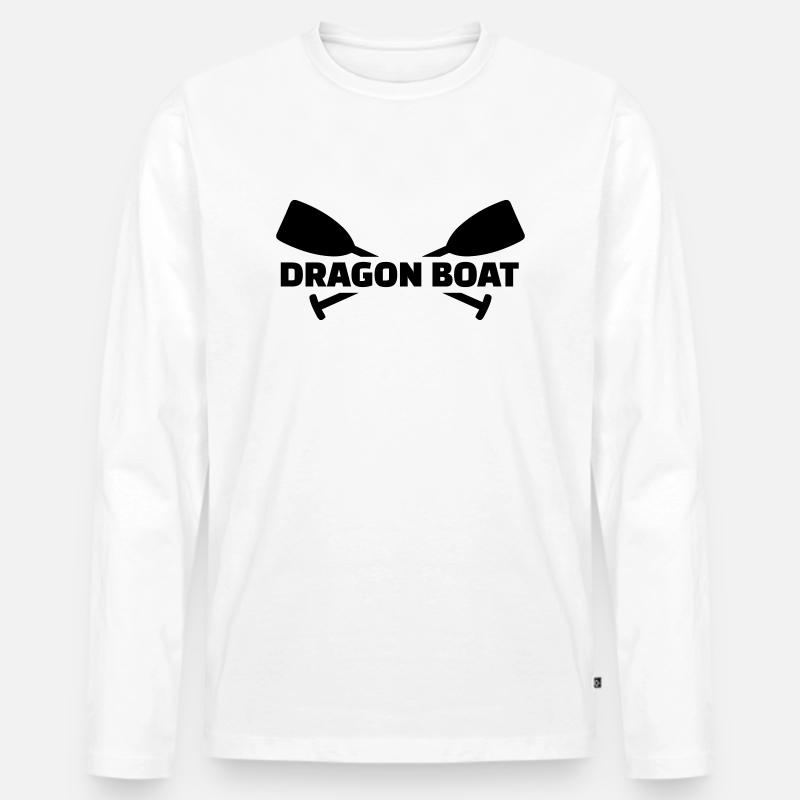 Drachenboot - Männer Premium Bio Langarmshirt - Weiß