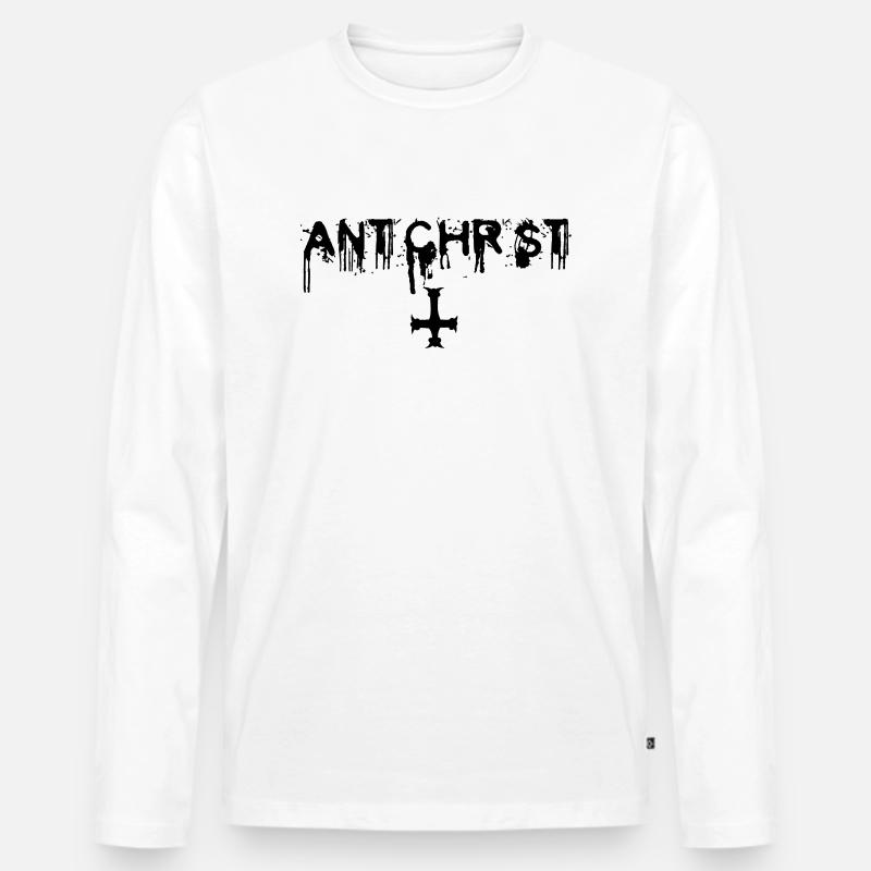 Antichrist - Lucifer - Männer Premium Bio Langarmshirt - Weiß