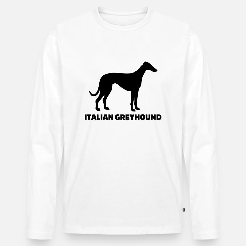 Italian Greyhound - Männer Premium Bio Langarmshirt - Weiß