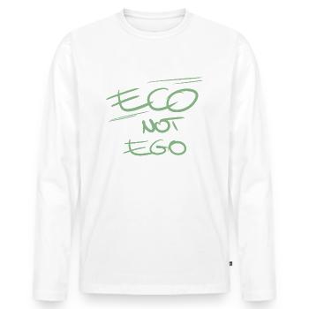 Conservation Environmental Protection Green Discreet Art Demo - Men's Premium Organic Long Sleeve Shirt - white - Front - Nico (187cm)
