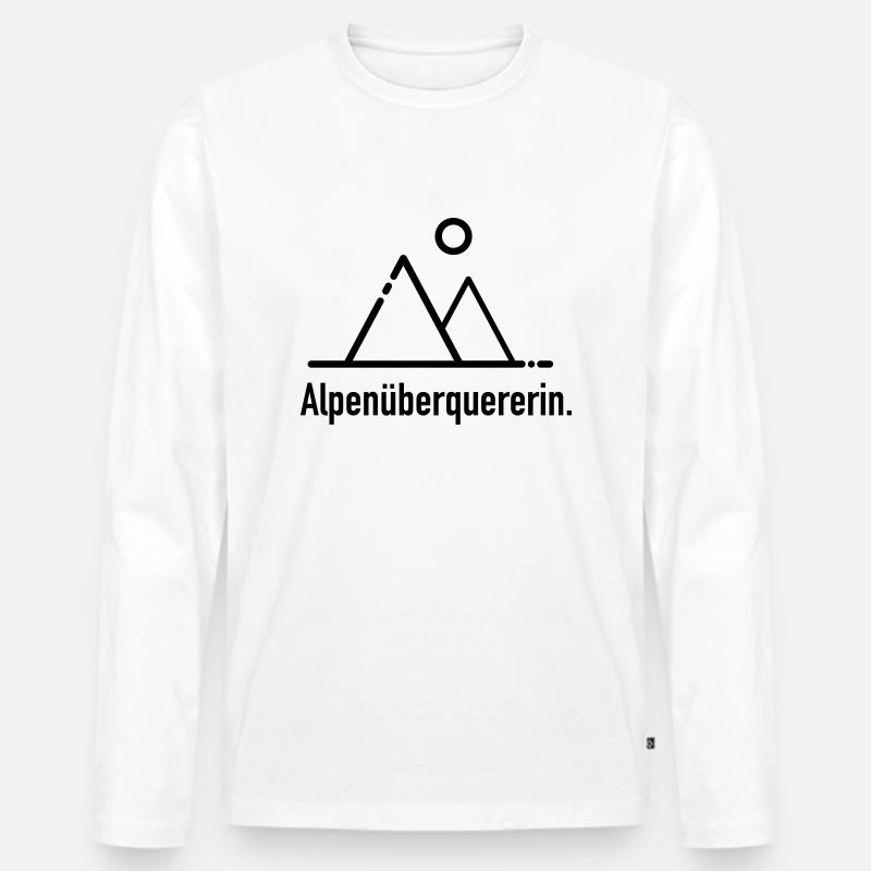 Alpenüberquererin - Männer Premium Bio Langarmshirt - Weiß