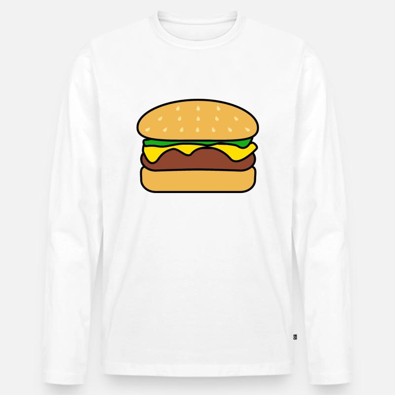 Burger - Männer Premium Bio Langarmshirt - Weiß