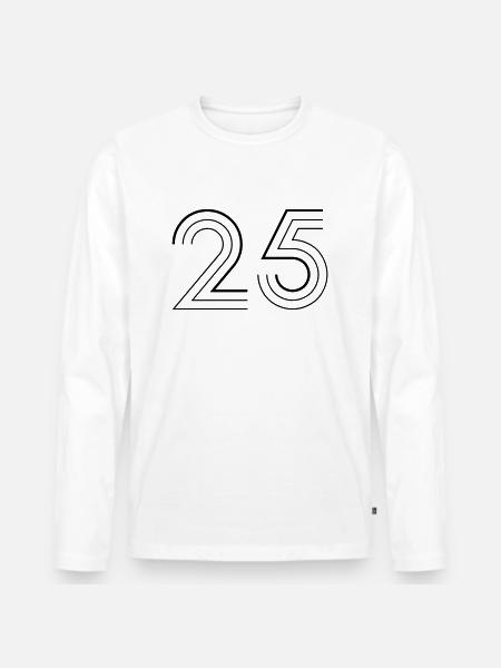 25 - Männer Premium Bio Langarmshirt - Weiß