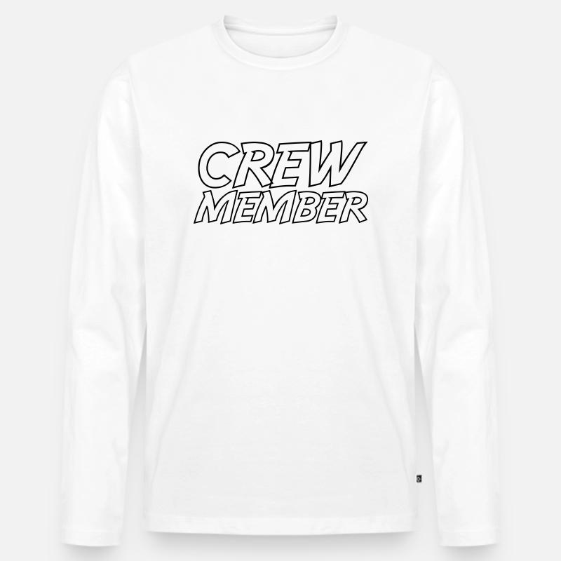 Crew Member - Männer Premium Bio Langarmshirt - Weiß