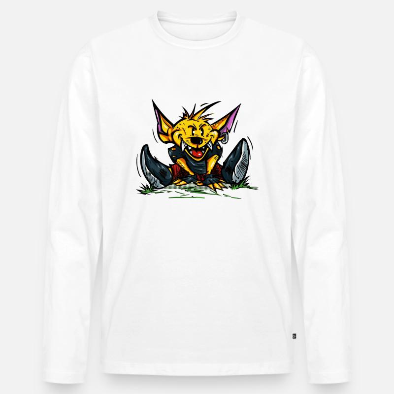 gelb farfadet - Männer Premium Bio Langarmshirt - Weiß