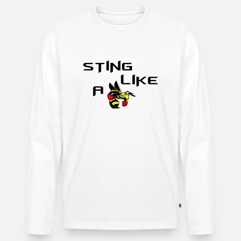 Sting Like A Bee - Männer Premium Bio Langarmshirt - Weiß